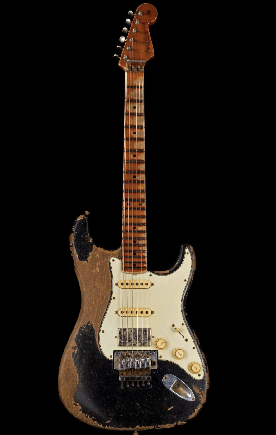 Fender Custom Shop Masterbuilt Carlos Lopez Alley Cat Stratocaster Heavy Relic Floyd Rose Black Sparkle