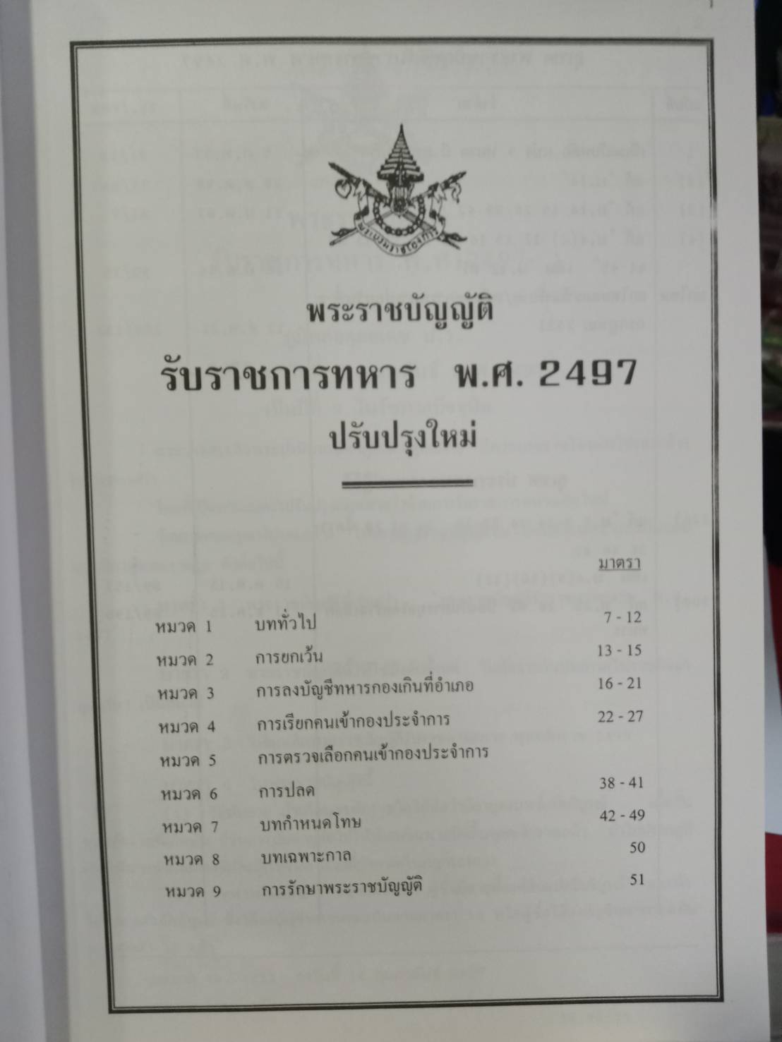 พระราชบัญญัติรับราชการทหาร พ.ศ.2497 ปรับปรุงใหม่