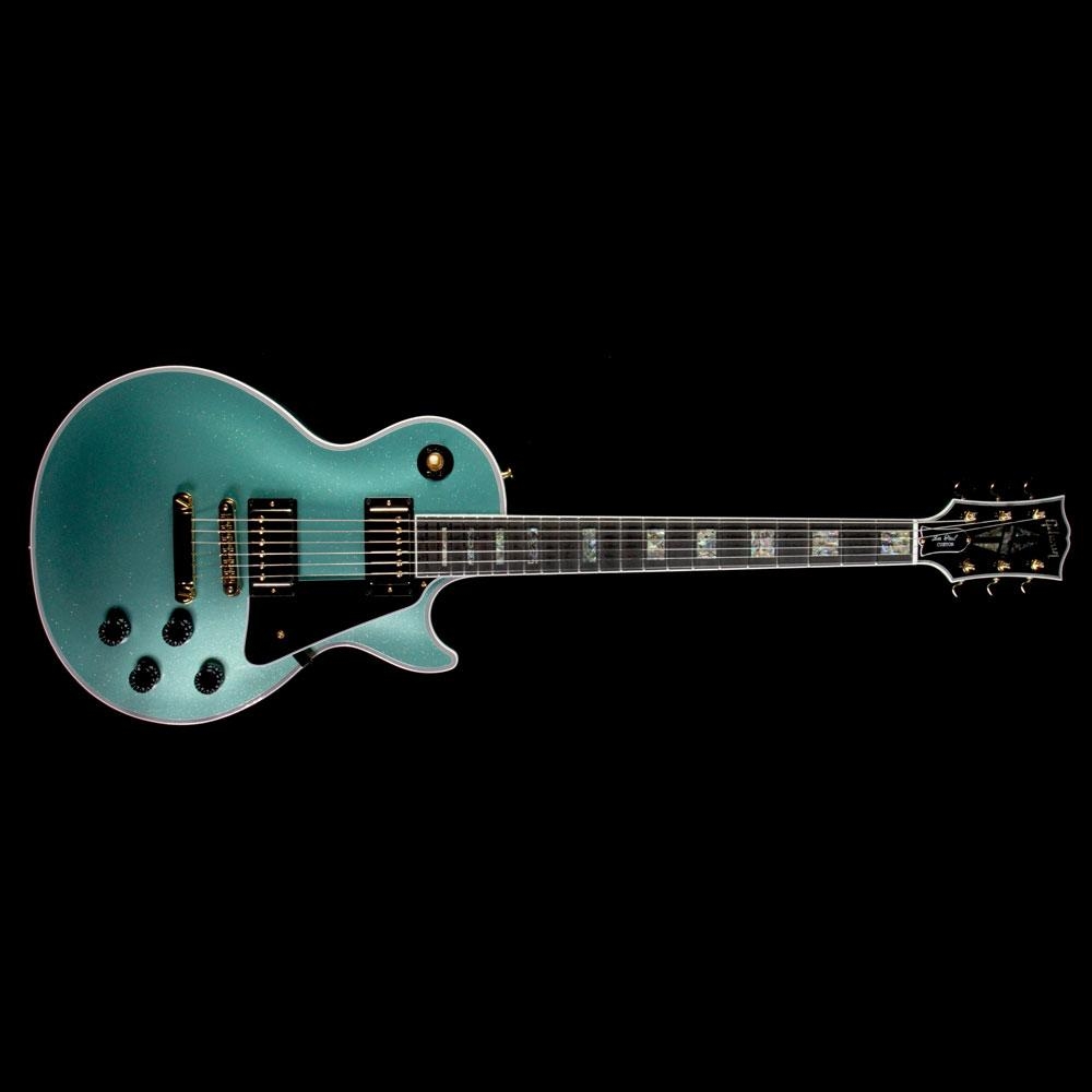 Gibson Custom Shop Limited Edition Les Paul Custom Sparkle Abalone Electric Guitar - Green Sparkle
