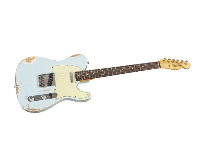 Fender Custom Shop Master Built By Dennis Galuszka 1960 Heavy Relic Telecaster Electric Guitar Sonic Blue
