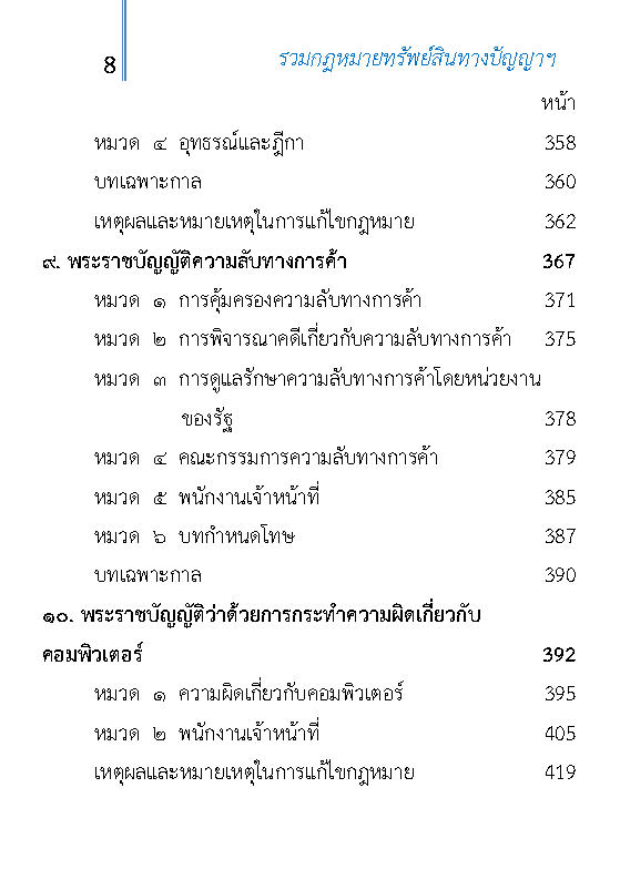 (e book) รวมกฎหมายทรัพย์สินทางปัญญาและการค้าระหว่างประเทศ ปรับปรุงใหม่สุด