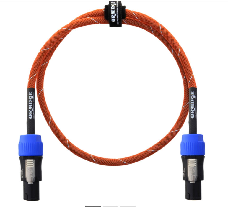 Orange Amplifiers Speakon, Speaker Cable Orange w/ White Stripes