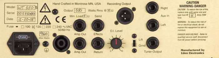 Eden WT550 Traveler Bass Head