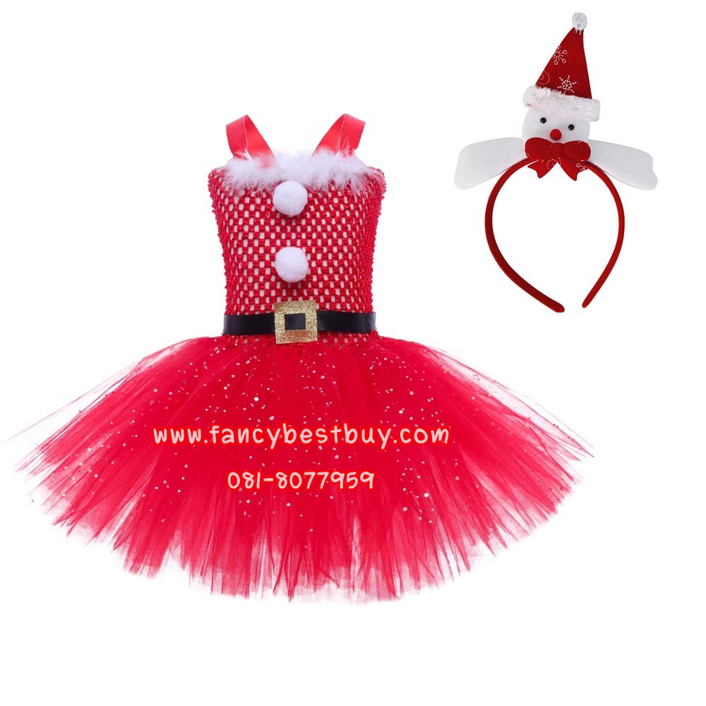 ชุดแซนตี้ Santy สำหรับแฟนซีวันคริสมาส มี ขนาด M 100-110, L 110-120, XL 120-140