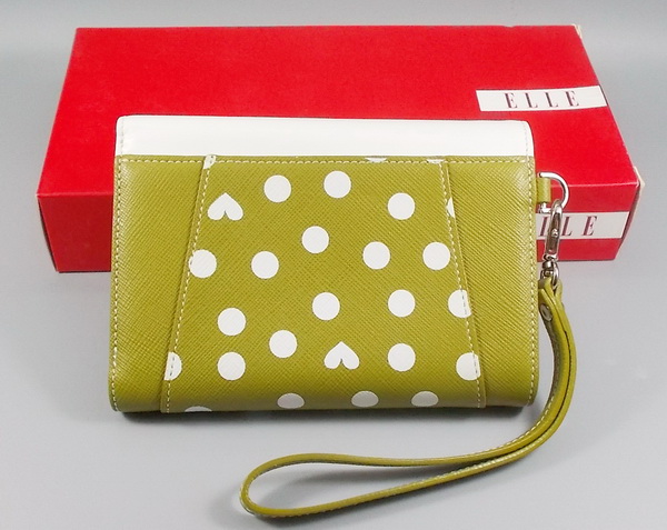กระเป๋าสตางค์ ELLE เขียวตอง-ขาว ใหม่ แท้