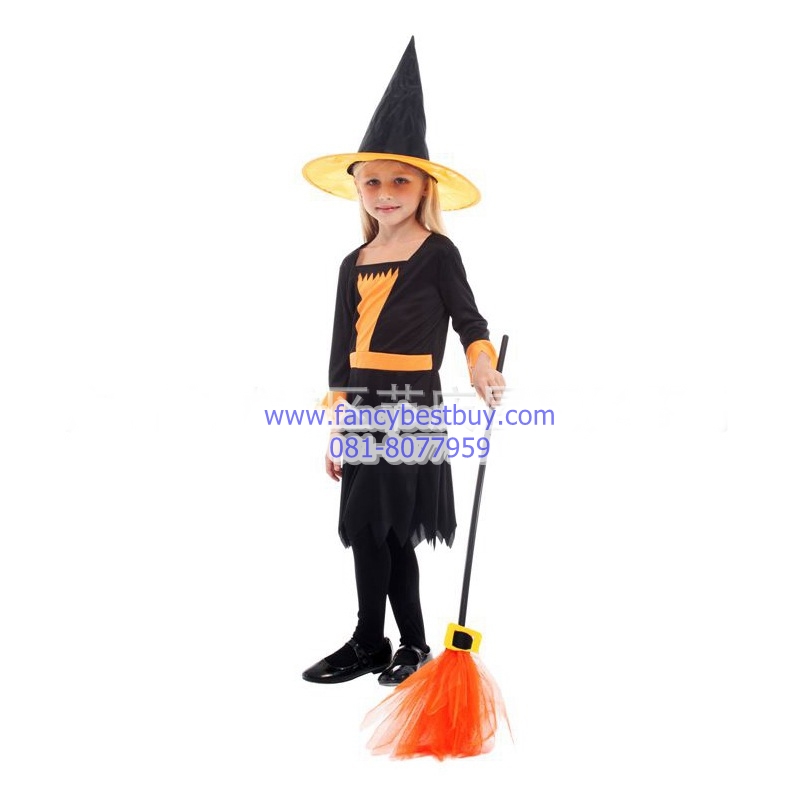 ชุดฮาโลวีนเด็กหญิง ชุดแม่มดน้อยสำหรับงานแฟนซี วันฮาโลวีน Little Witch ขนาด M, L