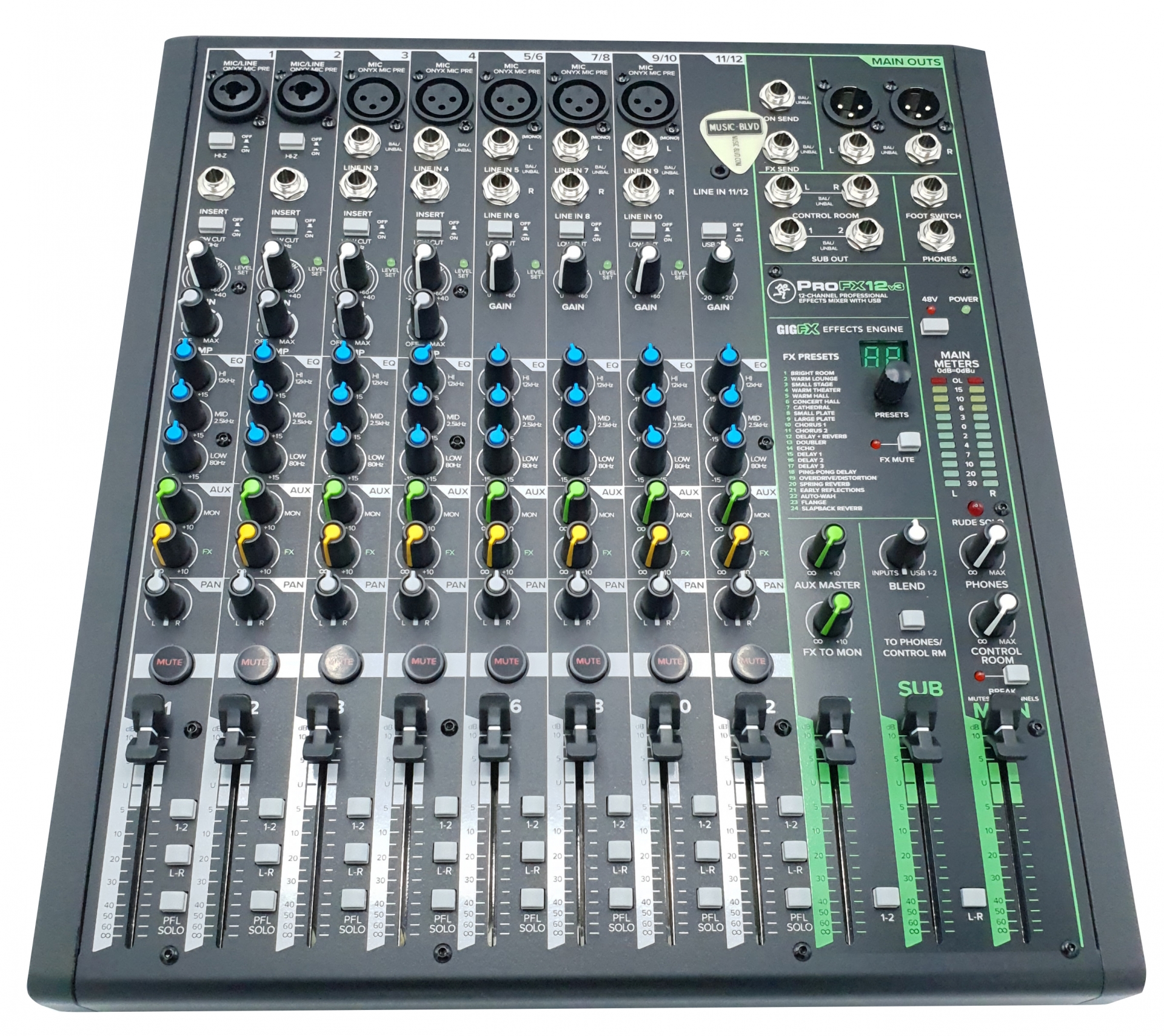 Mackie ProFX12v3 12-channel Mixer with USB and Effects