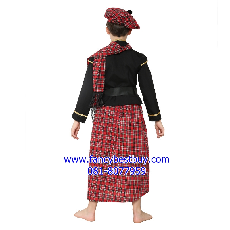 ชุดประจำชาติสกีอตแลนด์ Scotland Costume มีขนาด XS 100-110, S 110-120, L135-145