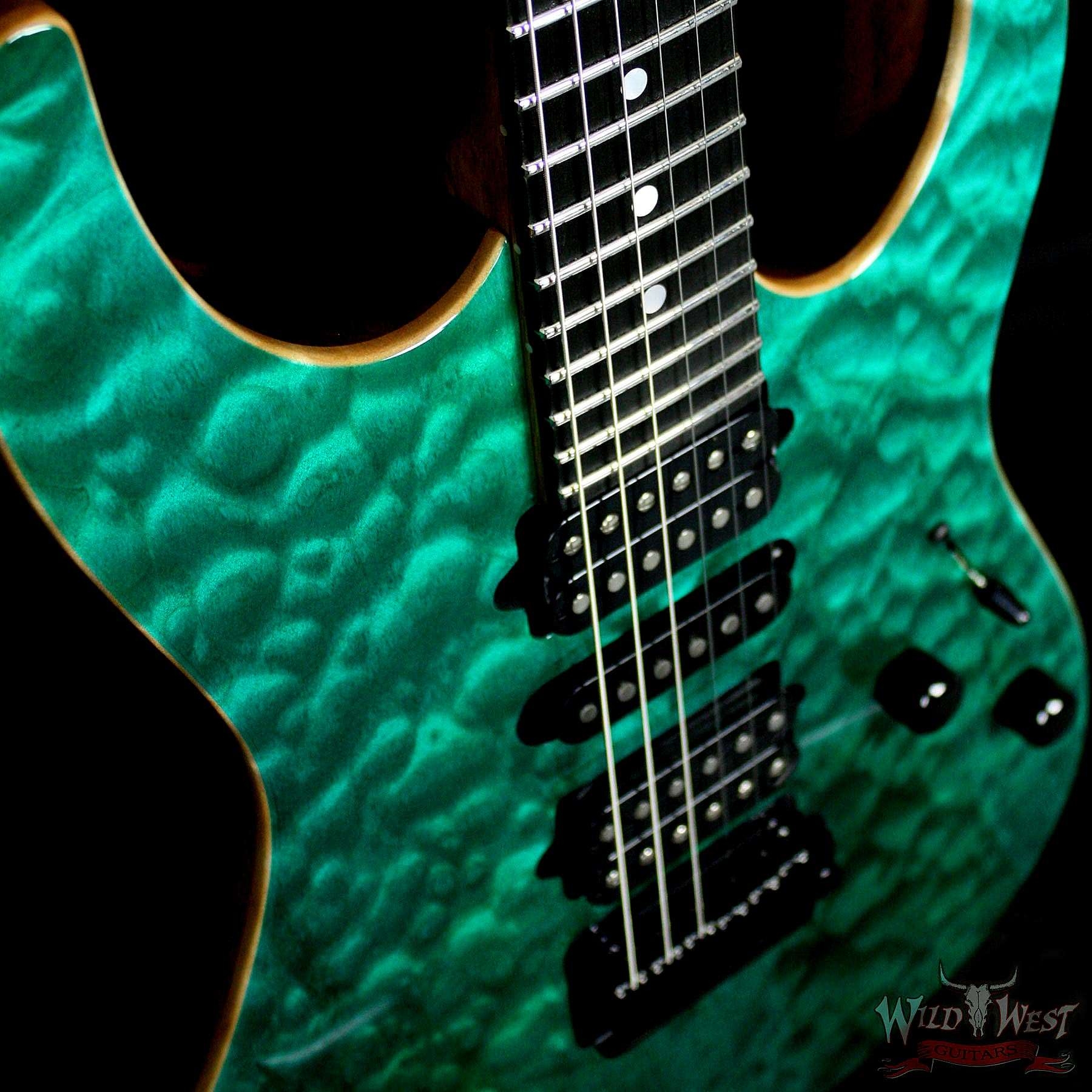 Suhr Modern Quilt Maple w Black Limba Body / Neck Ebony Board Trans Teal