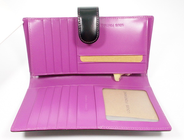 กระเป๋าสตางค์ LOUIS FONTAINE ดำ-ม่วง ใหม่ แท้