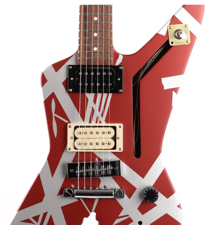 EVH Striped Series Shark Burgundy with Silver Stripes