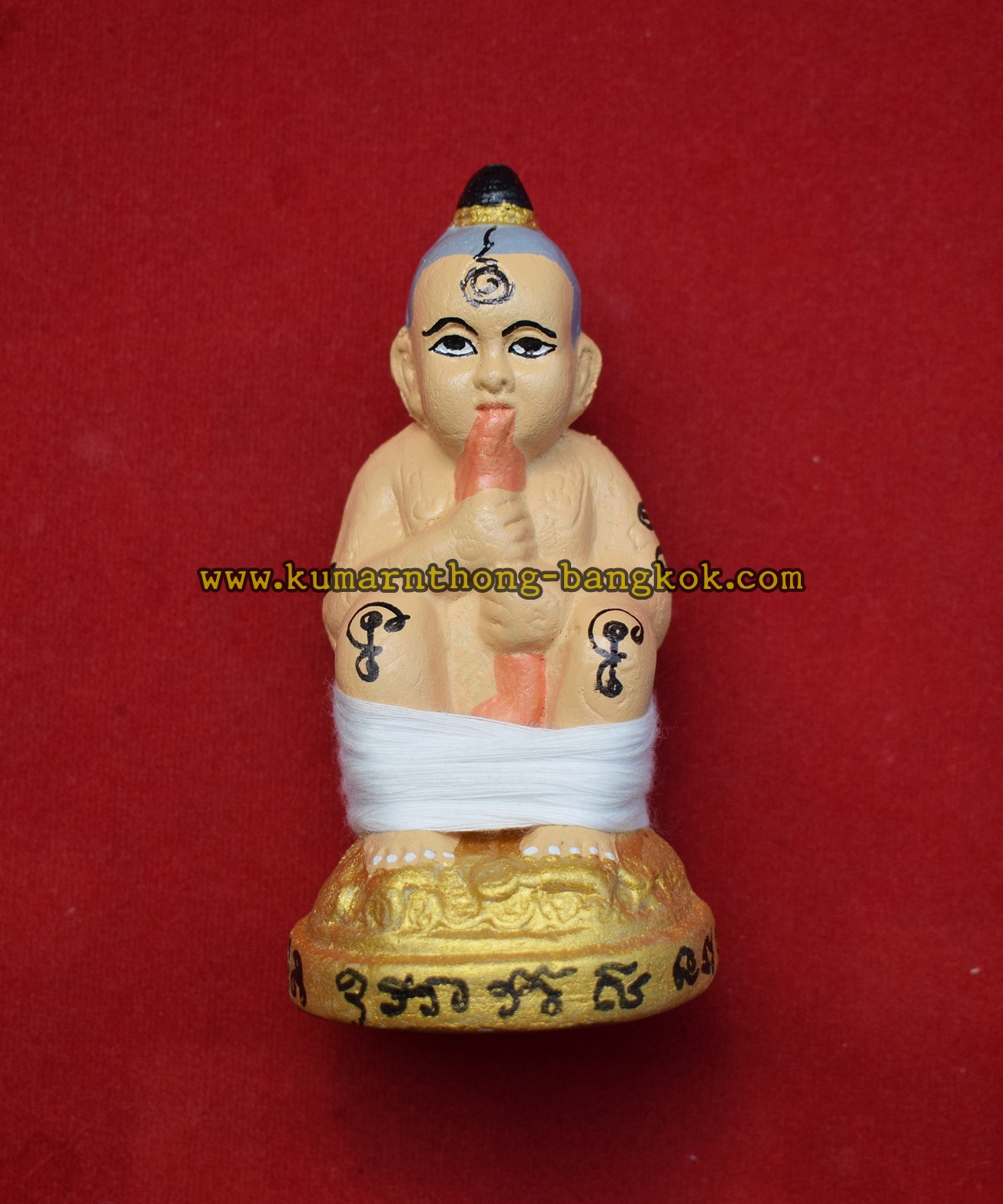 กุมารทองเก้าโกศ ครูบาชัยชนะ สำนักสงฆ์พุทธอริยรังษี เนื้อดิน7ป่าช้า เพ้นสี พิมพ์กลาง ขนาดสูง 4นิ้ว กว้าง 2นิ้ว รุ่นแรก (ชุดกรรมการนำฤกษ์)