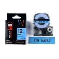 เทปพิมพ์อักษร 12มม. ดำพื้นน้ำเงิน RPM SC12BW
