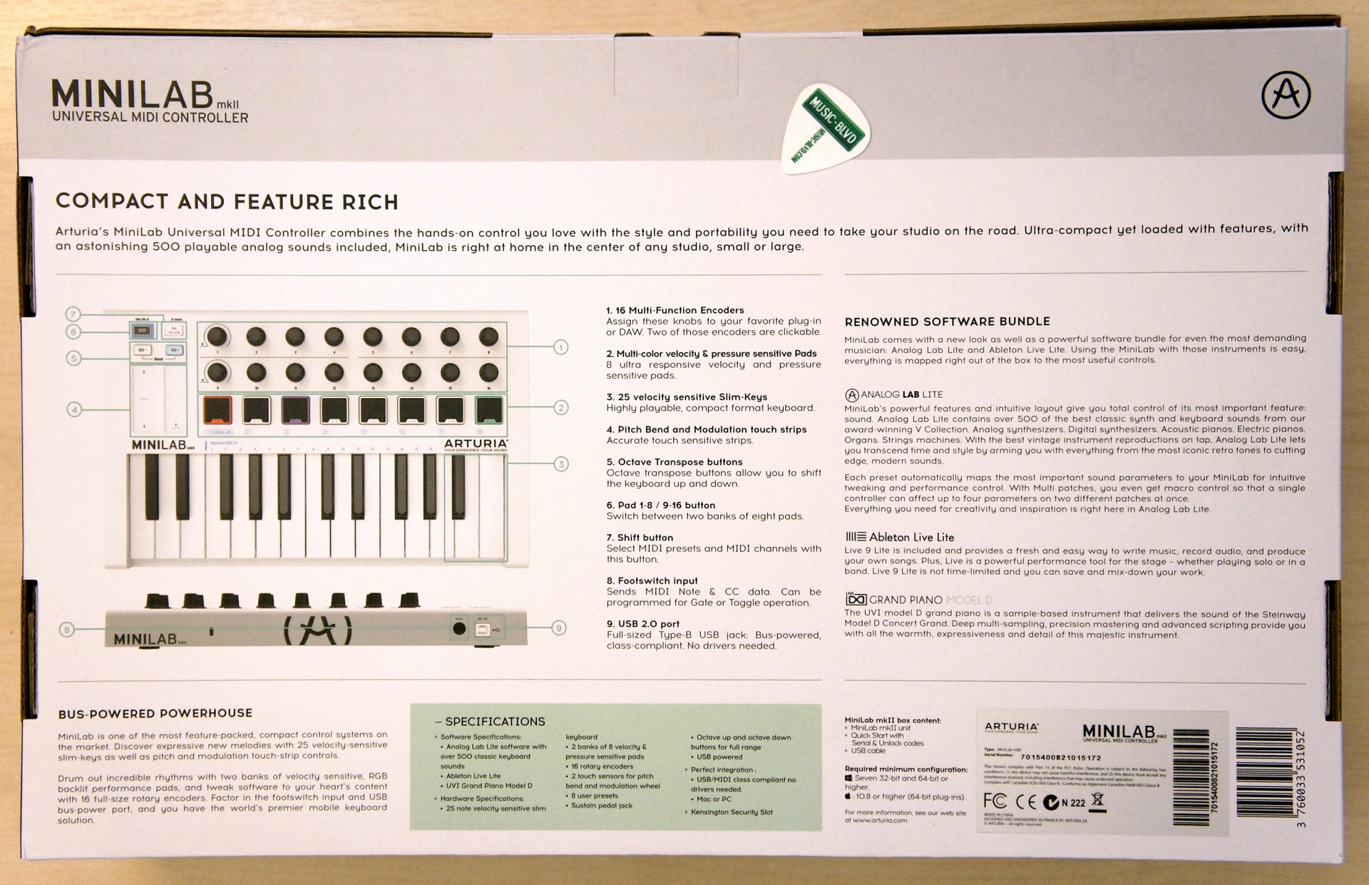 Arturia MiniLab MkII 25 Slim-key Controller