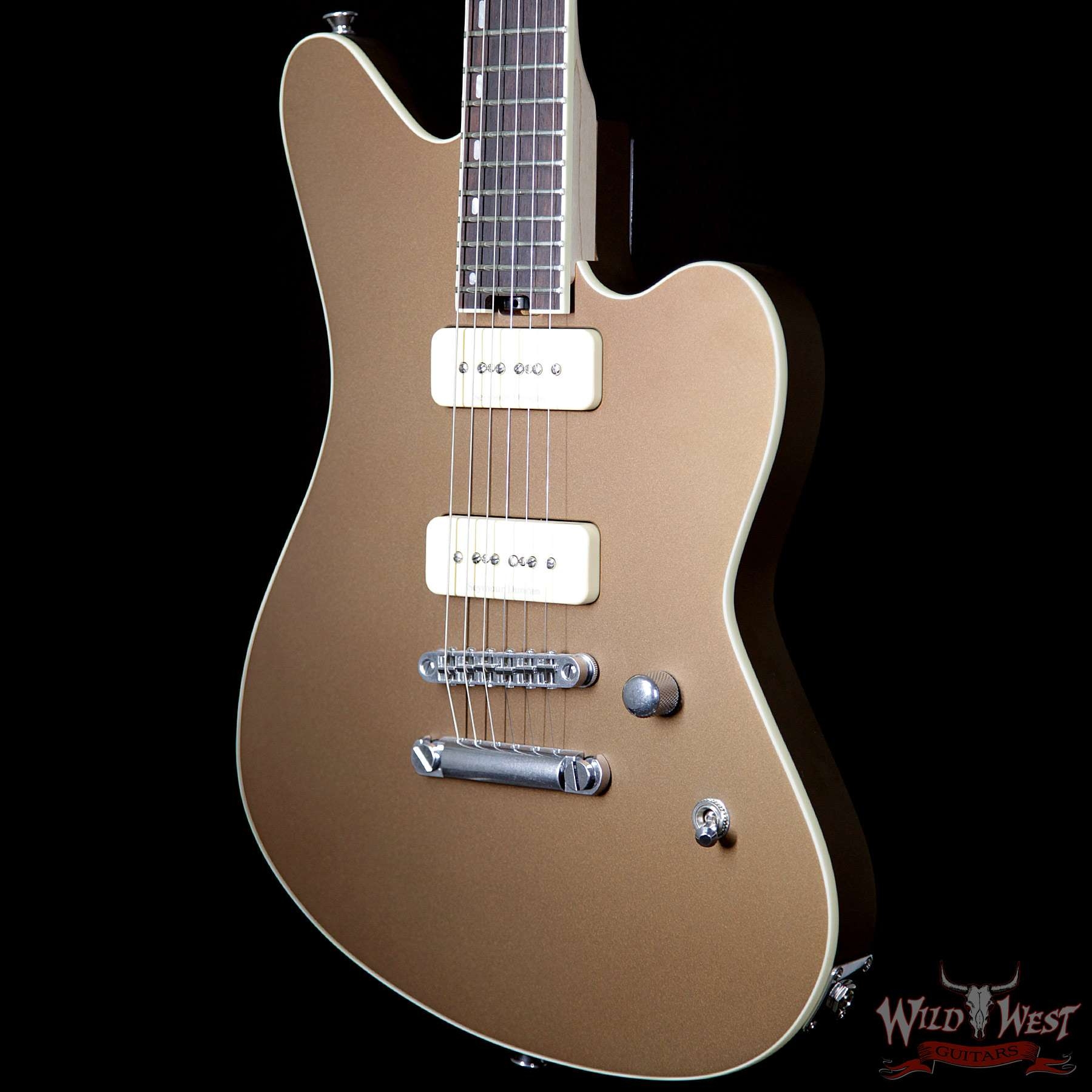 Charvel USA Custom Shop Red Dave Nichols Masterbuilt P90 Surfcaster Dart Swinger Brown