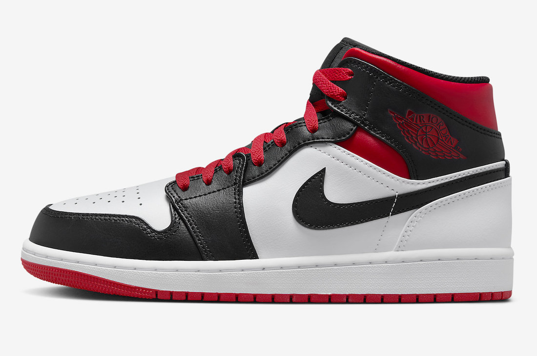 Nike Air Jordan 1 Mid White Gym Red Black