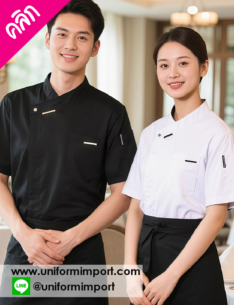 เสื้อเชฟ ++คลิกดูรายละเอียดด้านใน เสื้อเชฟหญิง เสื้อเชฟชาย เสื้อแม่ครัว เสื้อพ่อครัวโรงแรม เสื้อเชฟโรงแรม