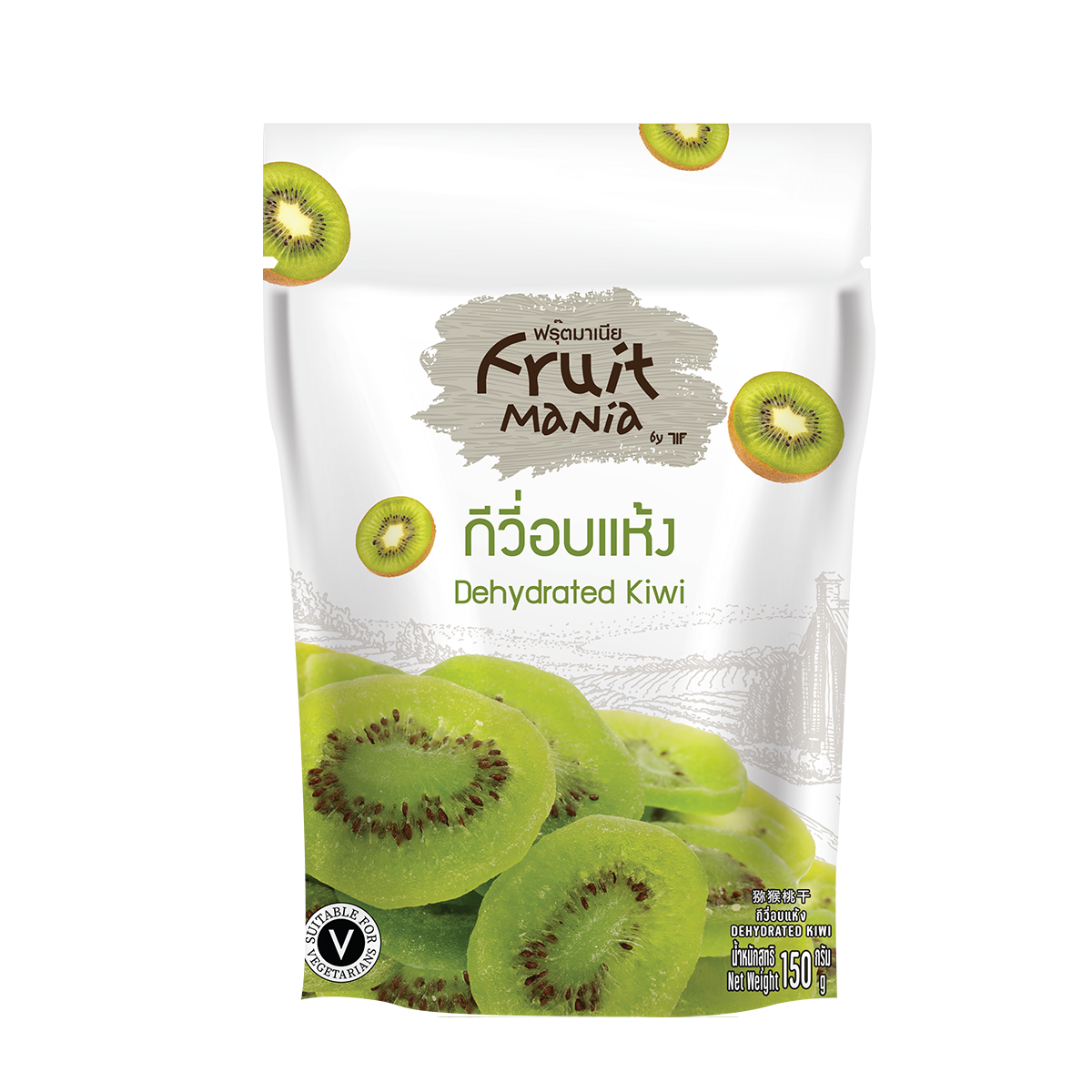 FruitMania ฟรุ๊ตมาเนีย กีวี่อบแห้ง 150 กรัม Dehydrated Kiwi