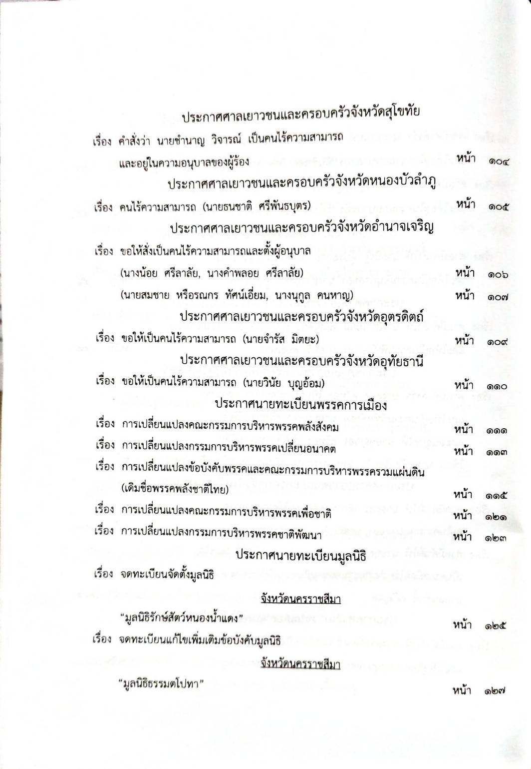 กฎหมายออกใหม่ 77/65 ประกาศกระทรวงการคลัง ฐานะการเงินฯ ประกาศสภาฯ ตั้งคณะกรรมาธิการฯ ประกาศศาลเยาวชนและครอบครัวจังหวัด...