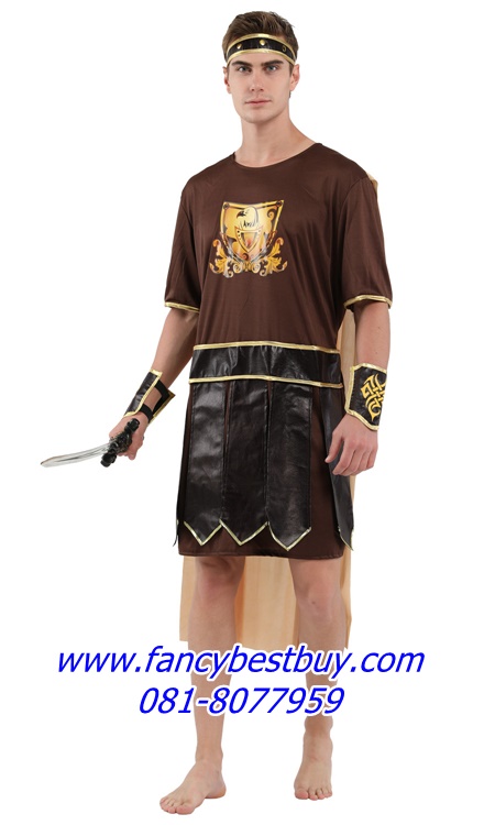 ชุดแฟนซีผู้ชาย ชุดนักรบโรมันหรือชุดนักรับกรีก รุ่นนี้มีปลอกแขน 1 คู่ ขนาดฟรีไซด์