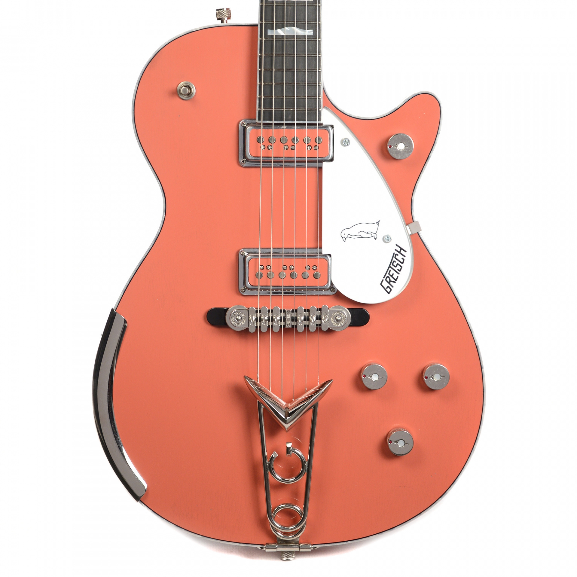 Gretsch CS 1955 Penguin Faded Tahitian Coral Light Relic w/White Moto Binding Masterbuilt by Stephen Stern No.UC17041514