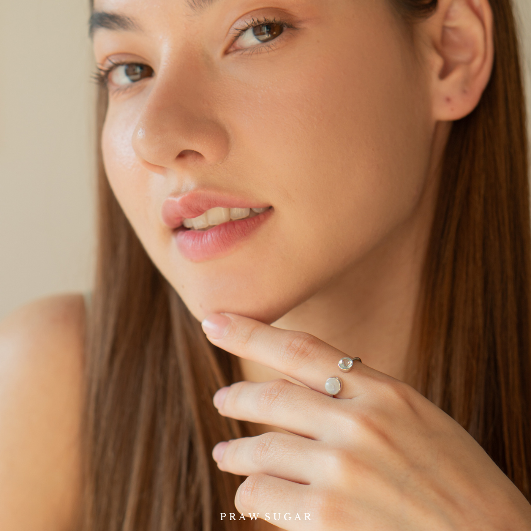Double Gemstone Ring - แหวนหินแท้ แหวนพลอยแท้ 2 ฝั่ง (เรือนเงินแท้)