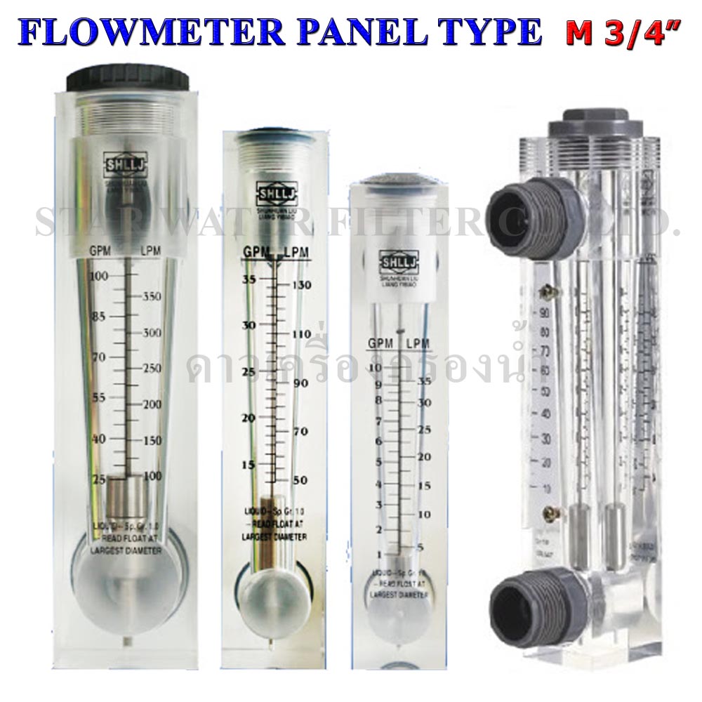 Flowmeter Acrylic Panel Type 3/4"