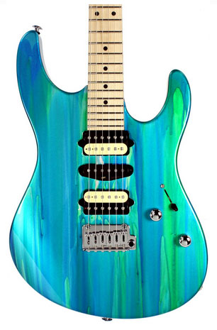 Suhr Pro M4 Guitar - Aqua Sparkle Drip