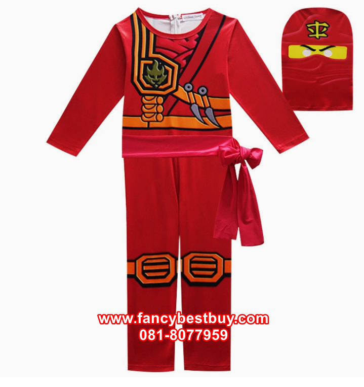 ชุดนินจาสีแดง RED Ninja GO มีขนาด 120, 130, 140