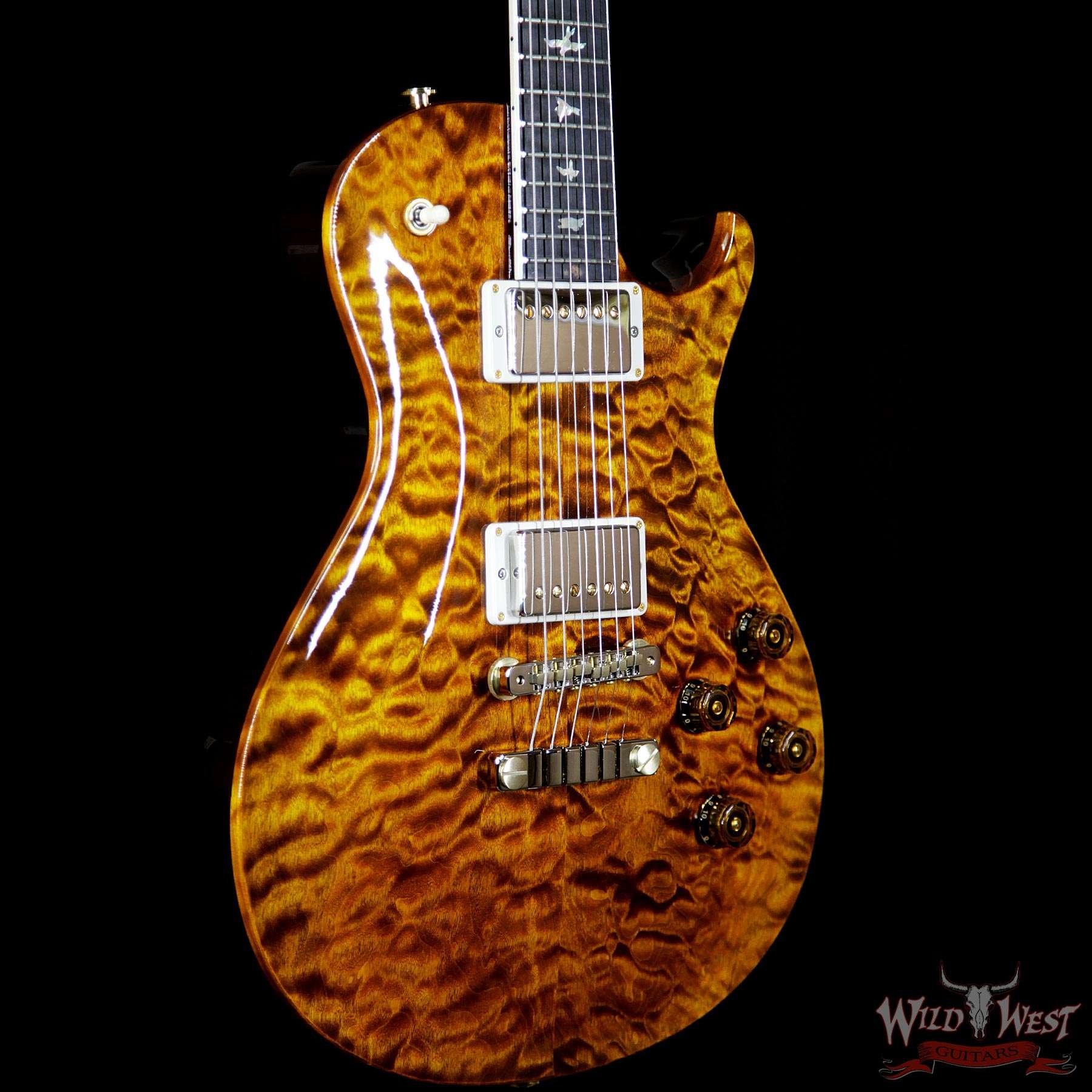 PRS Wood Library Artist Package McCarty Singlecut SC 594 Quilt Top Ebony Fretboard - Yellow Tiger