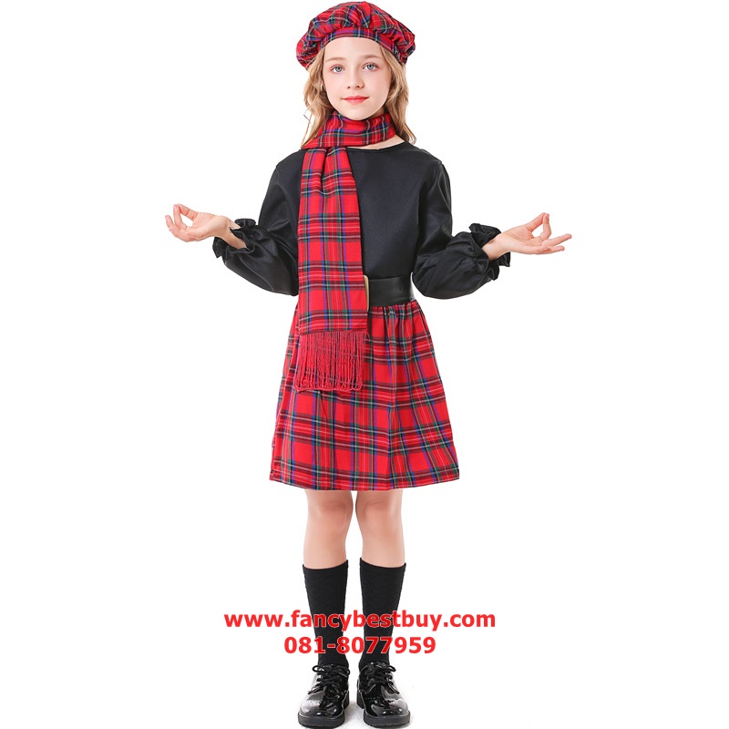 ชุดประจำชาติสกีอตแลนด์ Scotland Costume มีขนาด S 110-120, M 120-135, L 135-150