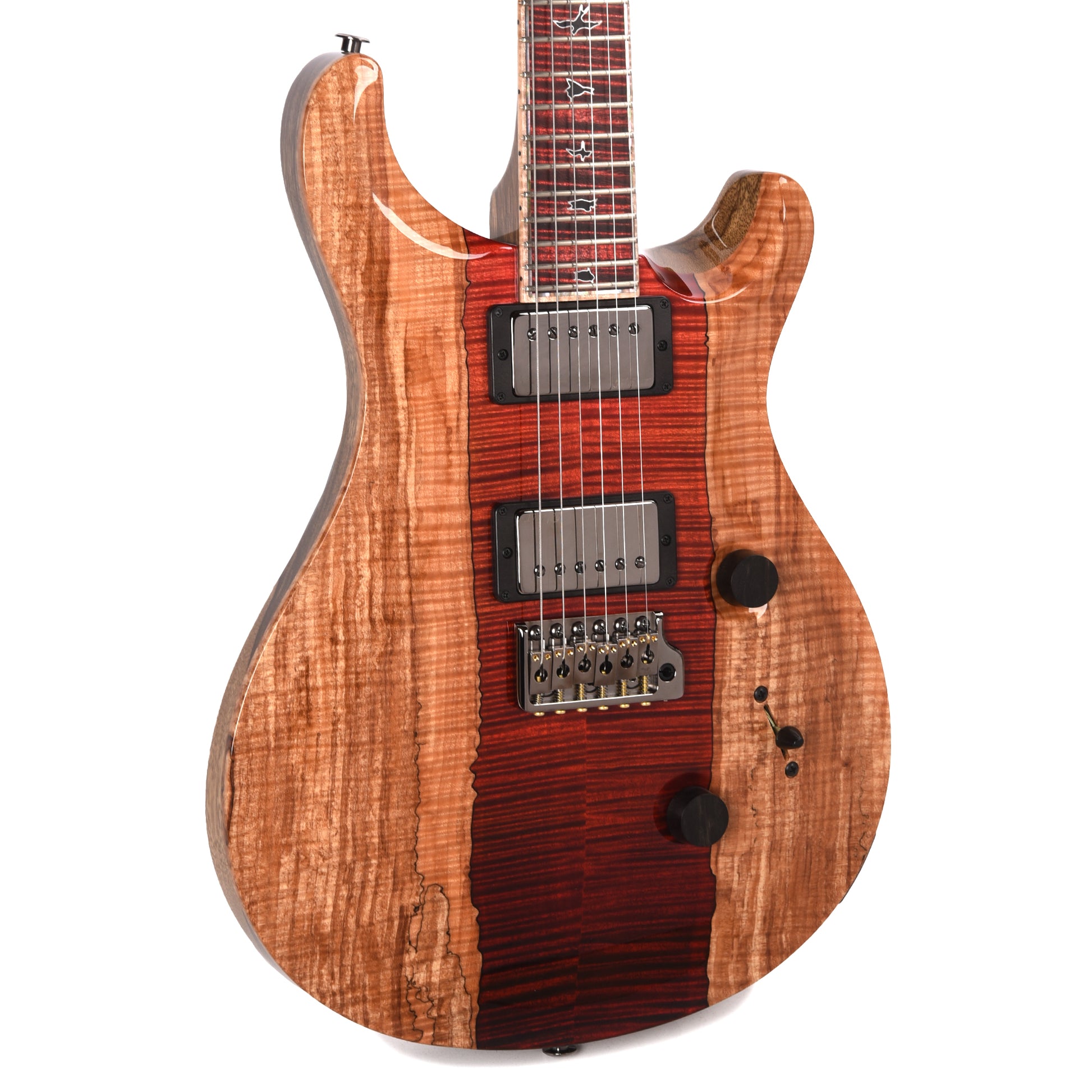 PRS Private Stock Custom 24 Spalted Maple/Black Limba Fire Red Fade w/Stained Curly Maple Fingerboard