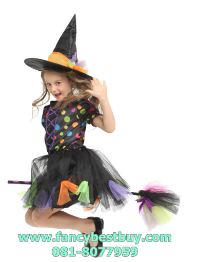 ชุดฮาโลวีน ชุดแม่มดน่ารัก หลากสี สำหรับแฟนซีวันฮาโลวีน มี ขนาด XL