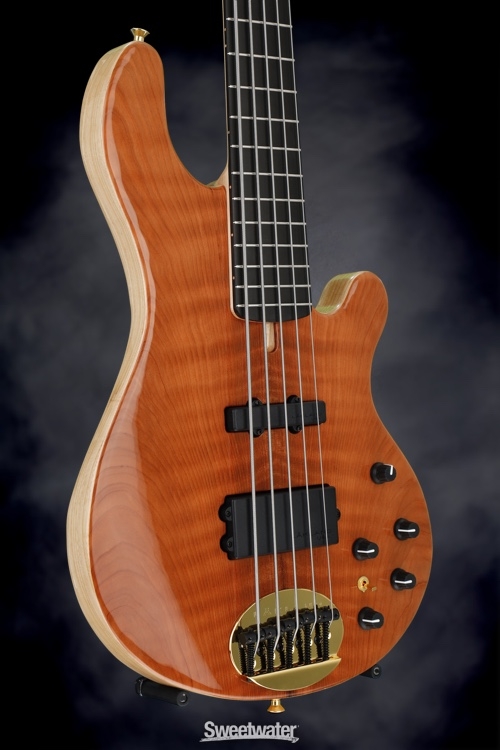 Lakland 55-94 Deluxe, Exotic Top - Curly Redwood with Ebony fingerboard