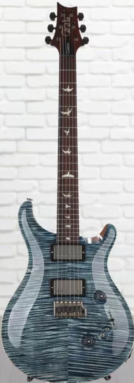PRS Wood Library Custom 24-08 Electric Guitar with Pattern Thin Neck - Faded Whale Blue