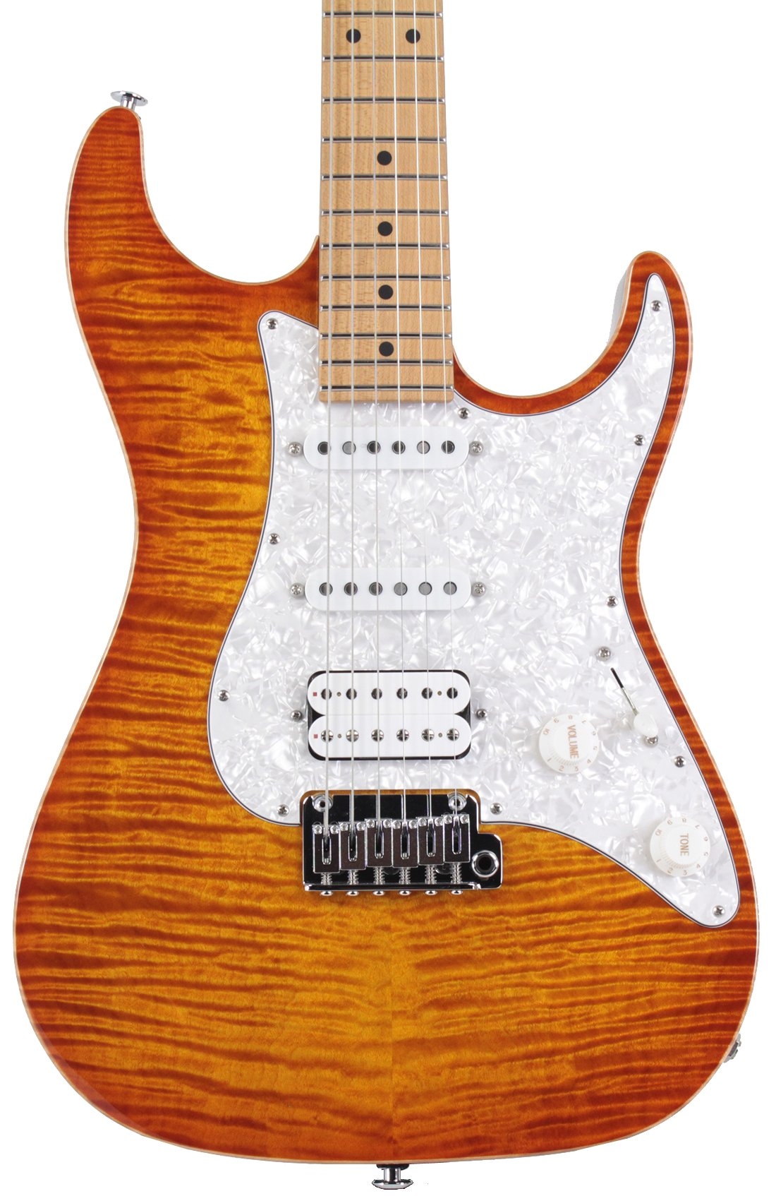 Suhr Standard Plus Guitar - Trans Honey Amber Burst, Maple