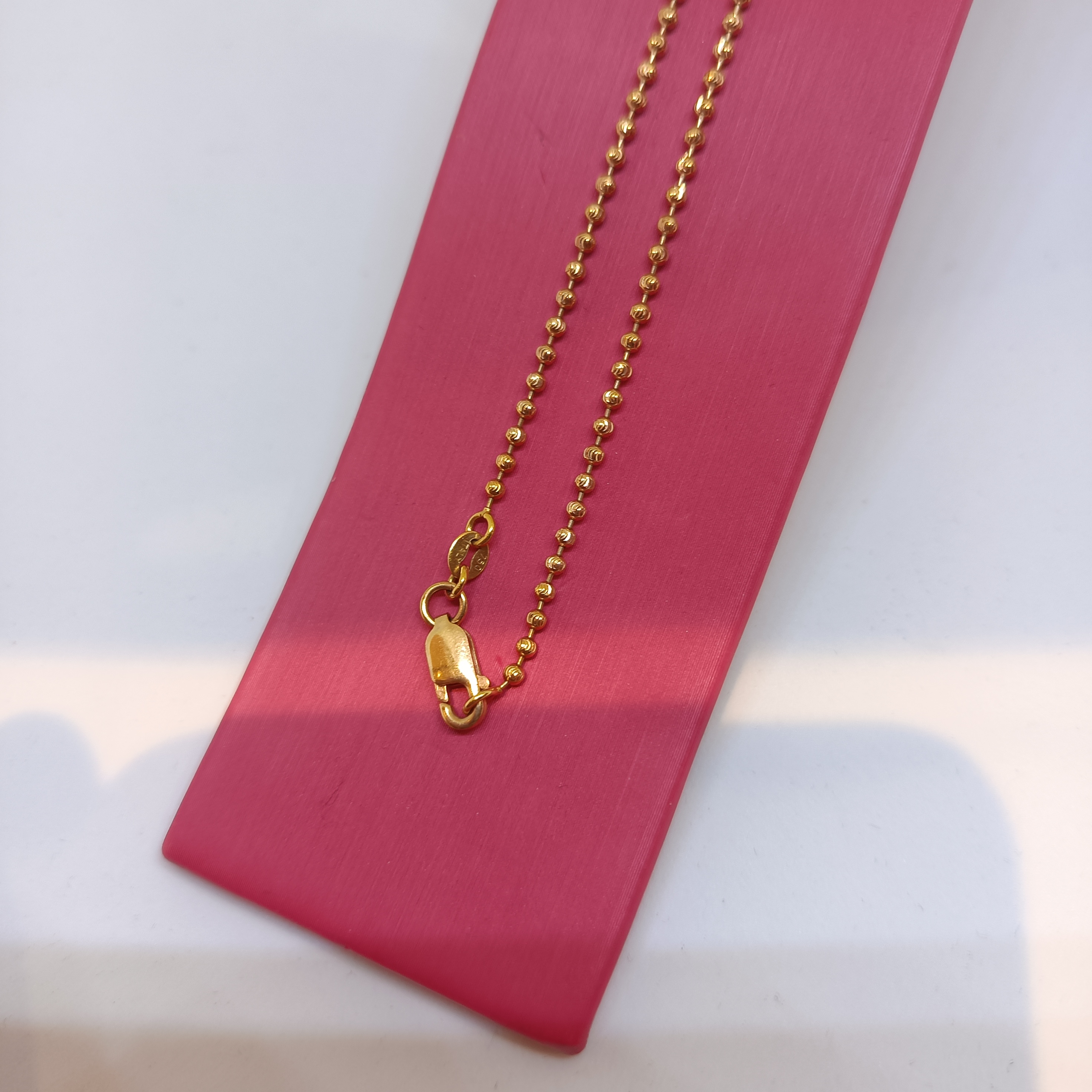 สร้อยคอทองอิตาลี่ ลายแฟนซีไข่ปลา สีทองระยิบระยับ น้ำหนักกระทัดรัด