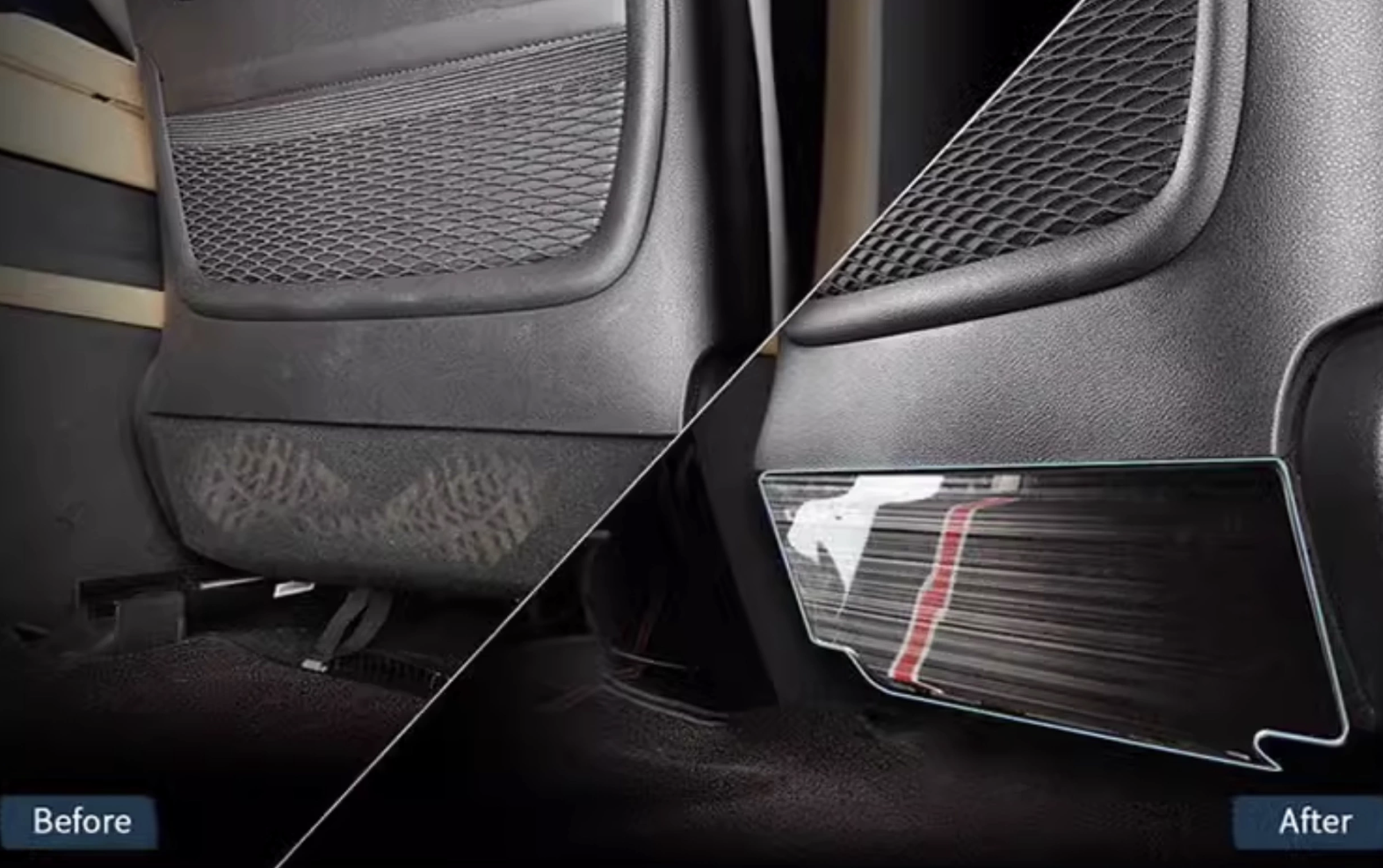 กันรอยหลังเบาะ แผ่นกันเตะ Hyundai SANTA FE Hybrid ฮุนได ซานตา เฟ่