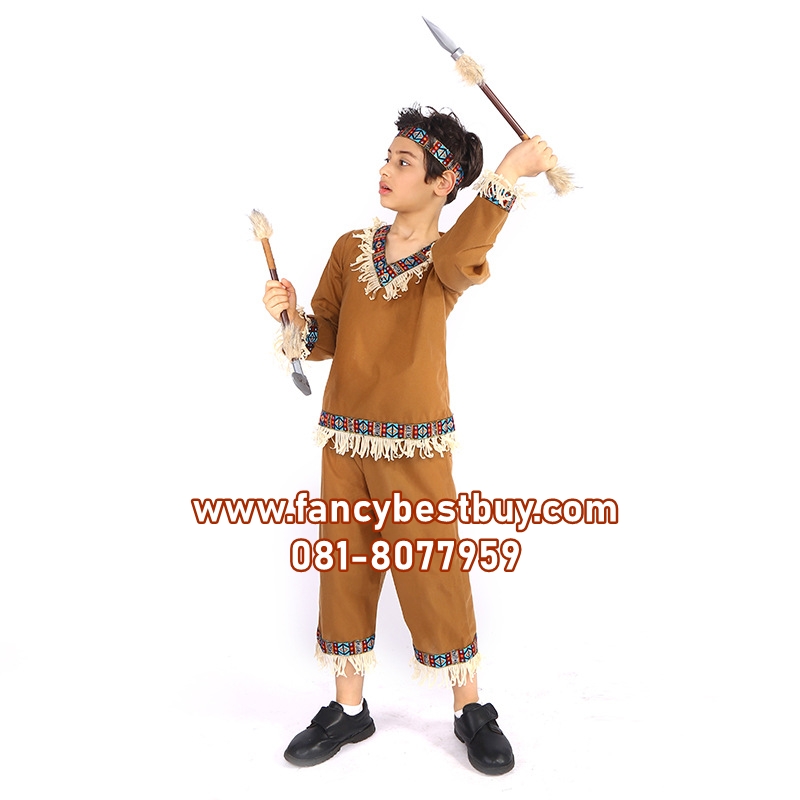 ชุดแฟนซีเด็กอินเดียแดง Indiana Boy มีขนาด M110-120