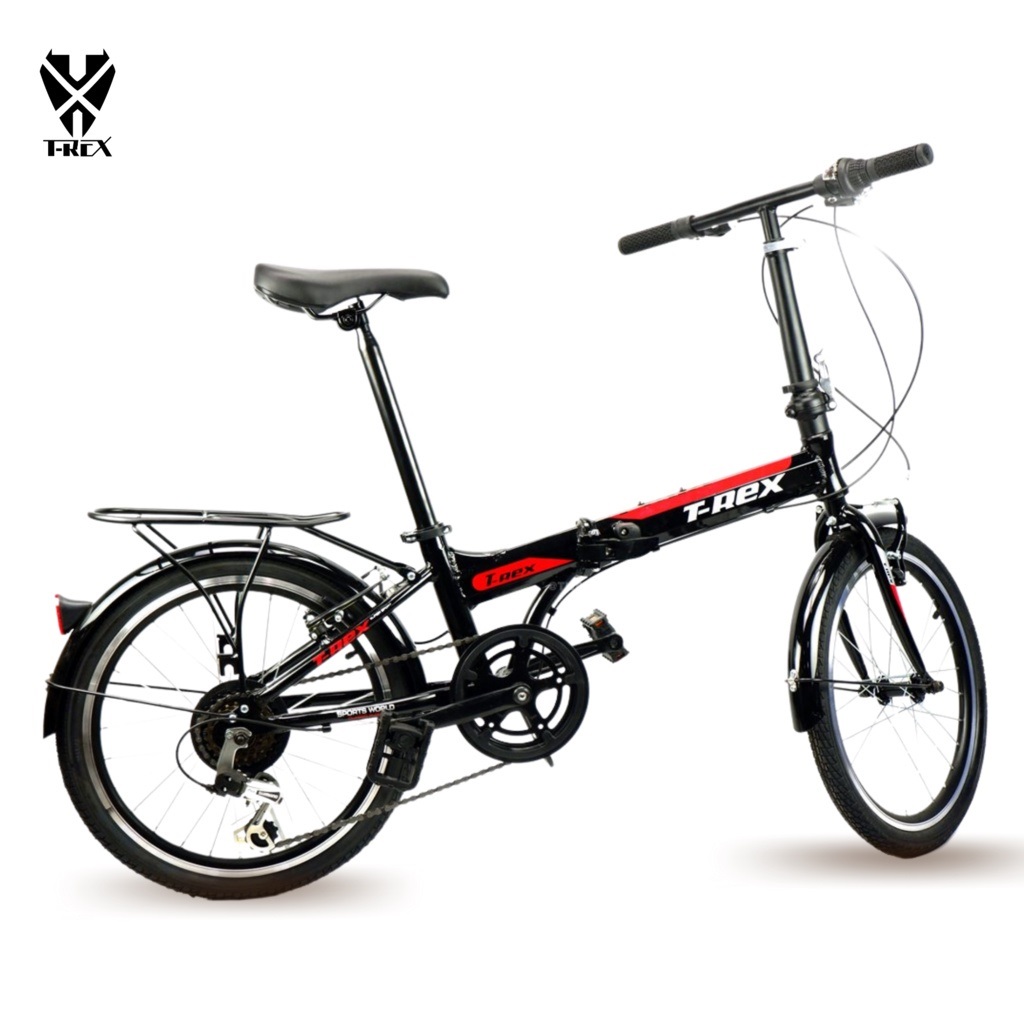รถพับอลูมิเนียม T-REX มีเกียร์ shimano 6 สปีด 20 นิ้ว