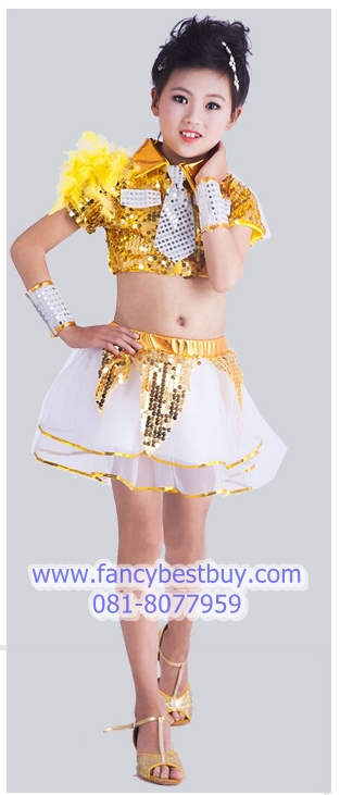 ชุดแฟนซีเด็ก ชุดนักเต้น ชุดเชียร์ลีดเดอร์ ชุดกีฬาสี สำหรับ เด็กชาย เด็กหญิง มีขนาด 110, 120, 130 สำเนา