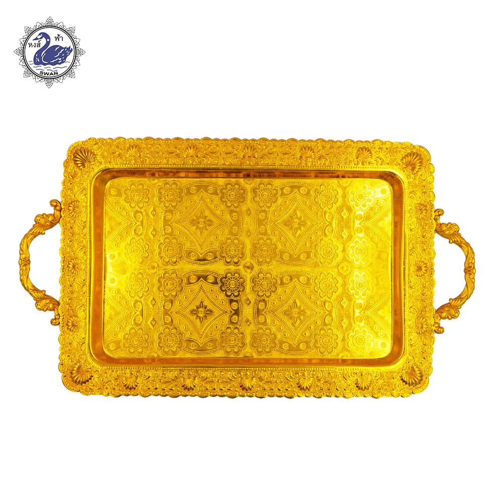 Aluminum Square Tray 44 cm Gold