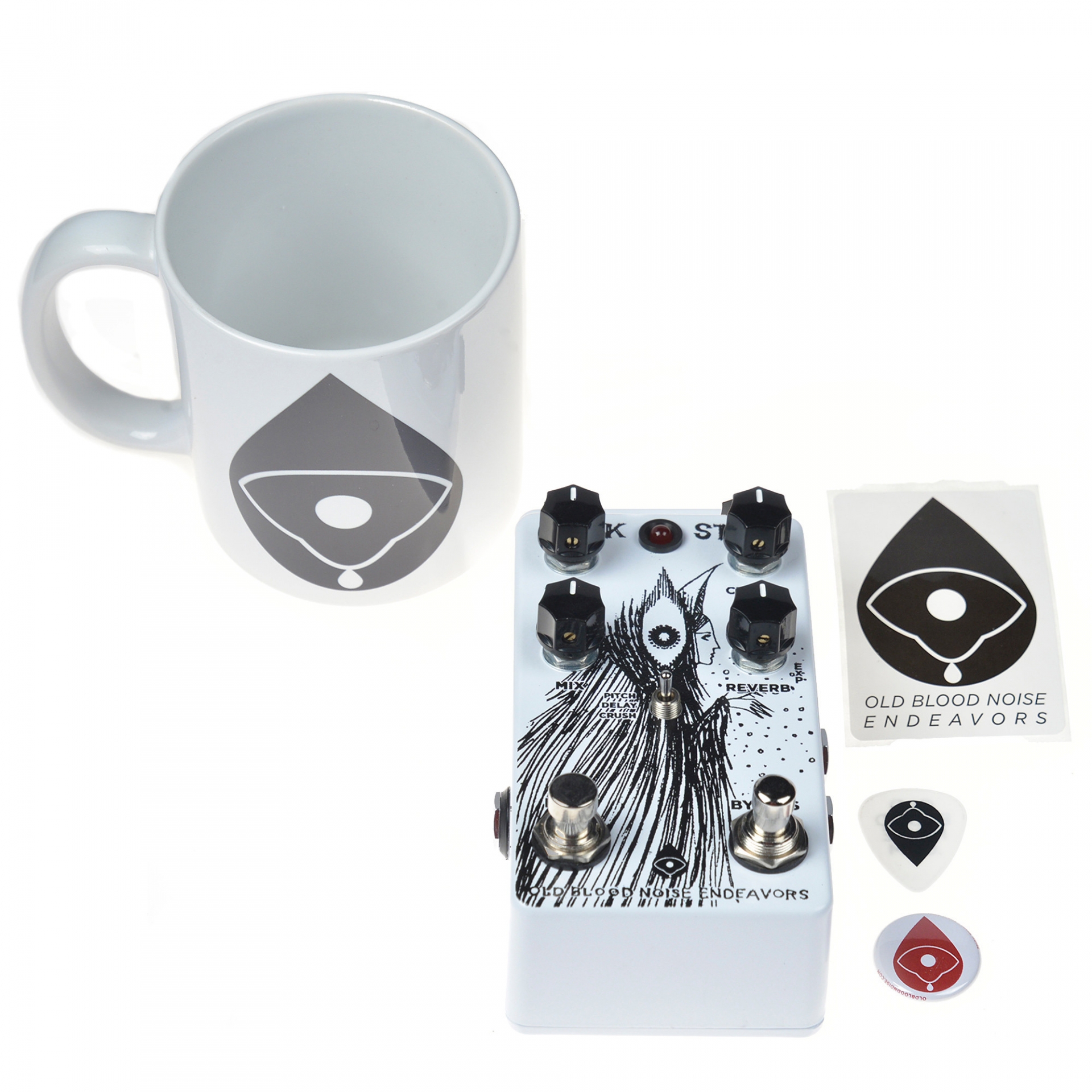 Old Blood Noise Dark Star Pad Reverb CME Exclusive White and Black w/ Free Mug (LTD of 20)