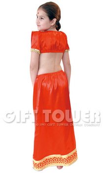 ชุดเประจำชาติอินเดียเด็กหญิง ชุดแฟนซีนานาชาติของอินเดีย ขนาด L, XL