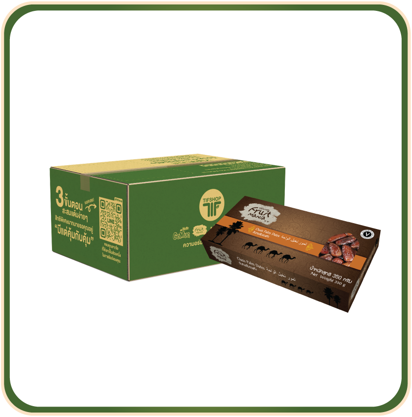 [ขายยกลัง 12 กล่อง] FruitMania ฟรุ๊ตมาเนีย อินทผลัมอบแห้ง 350 กรัม Oasis palm dates
