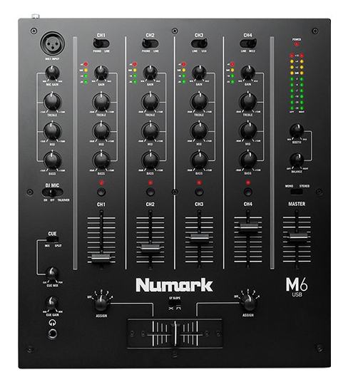 Numark M6 USB 4-Channel USB DJ Mixer (Black)