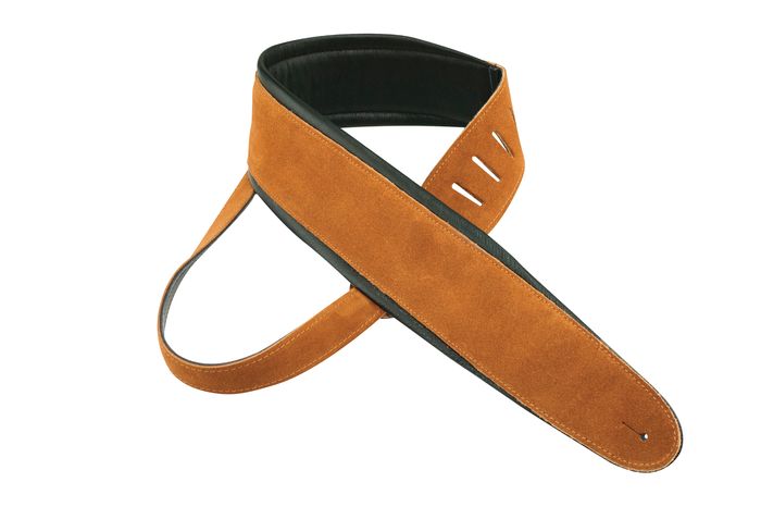 Perri's 2.5" Super Soft Suede Guitar Strap with 3.5" Italian Leather Padding