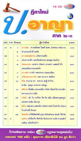 MP3 ยอดฎีกาใหม่ ป.อาญา ภาค 2-3 (10 CD)