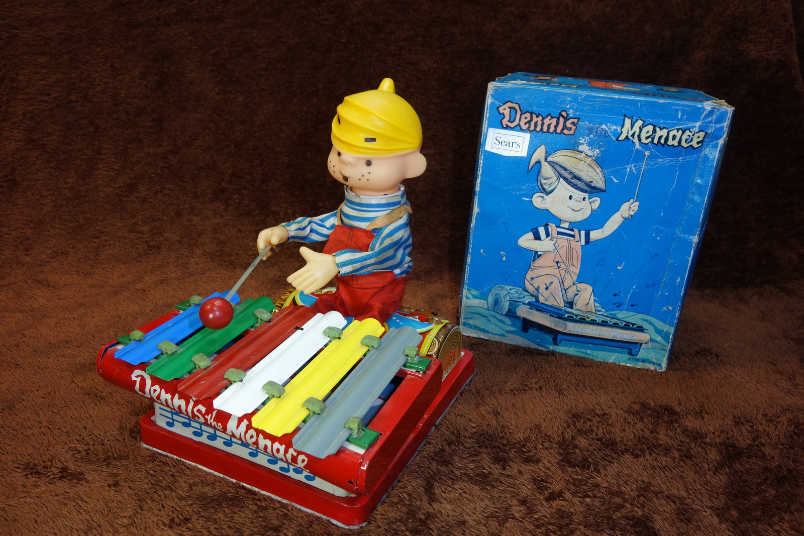 Marusan Dennis the Menace Battery Tin Toy 50s