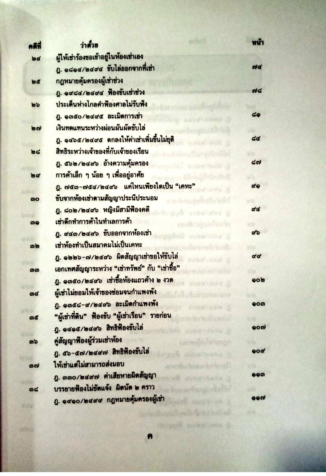108 คดีเช่า จากคดีจริง เช่น เช่าที่ เช่าสวน เช่าอาคาร เช่าห้อง (หนังสือเก่า มือ1)